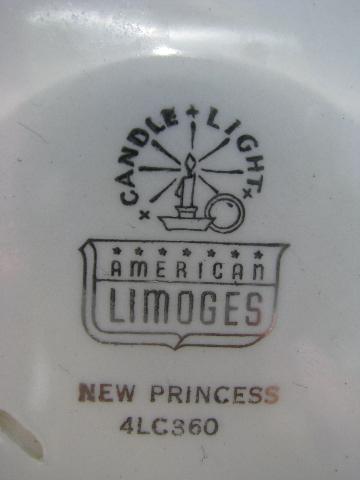 New Princess tiny flowers pattern, vintage American Limoges china, bowls lot