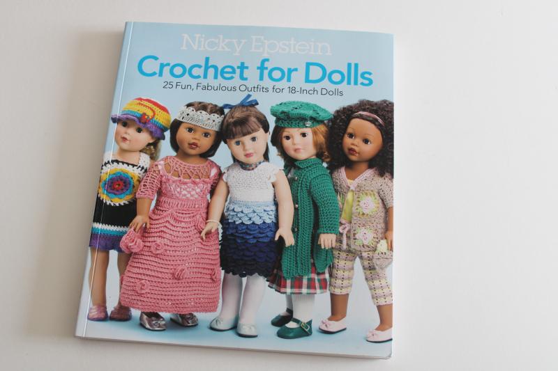 Nicky Epstein crochet doll clothes, costumes & outfits for American Girl size dolls