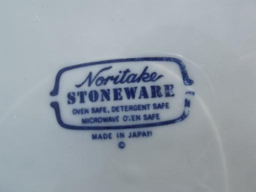 Noritake Primastone stoneware soup bowls, blue grapes Sonoma vine & grape