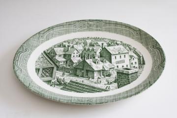 Old Curiosity Shop vintage Royal china transferware platter, green print