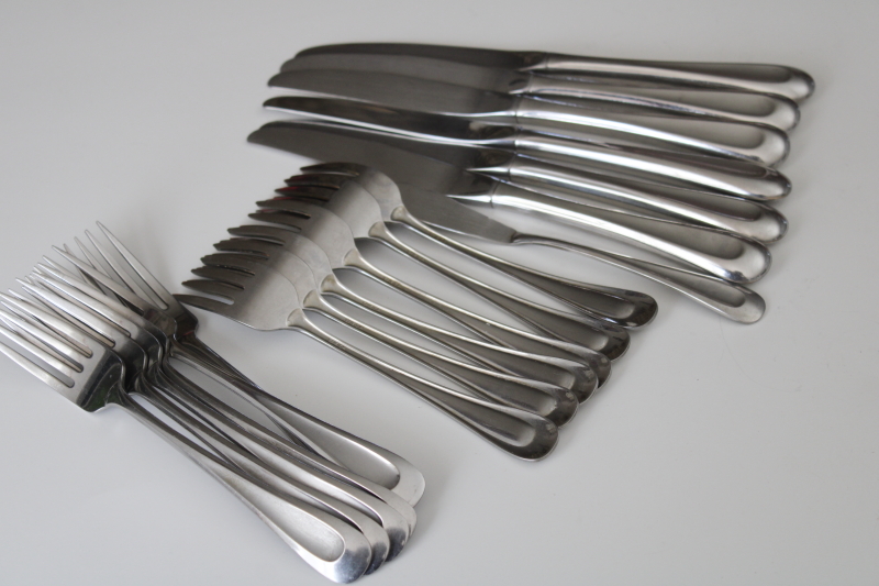 Oneida 18 8 stainless flatware Acclivity pattern estate lot dinner salad forks, knives