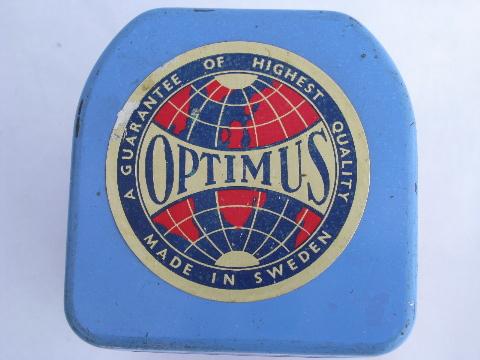 Optimus 80, vintage brass camp stove in travel case, made in Sweden