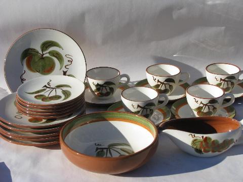 Orchard Song fruit vintage Stangl pottery dishes, bowls, plates, cups & saucers