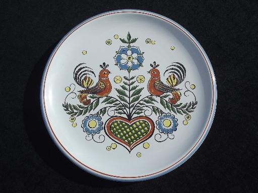 Pennsylvania Dutch folk art distlefink birds Ulmer Keramik pottery plate
