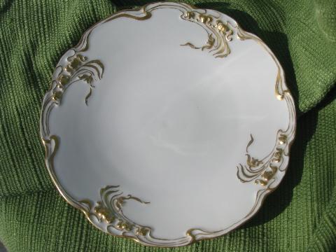 Pouyat - Limoges France, antique china plate w/ handpainted gold floral