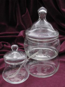 Princess House heritage mustard pot condiment jar and stack dishes w/ lid