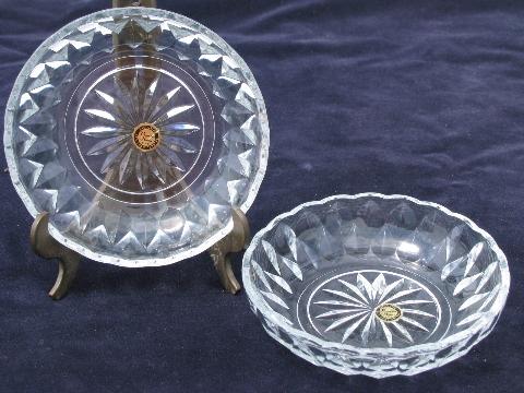 Princess House labels, pair of open candy or nut dishes