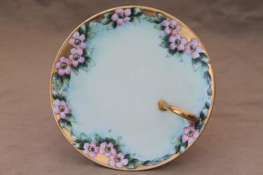 R S Germany antique hand-painted porcelain lemon server, china plate with handle