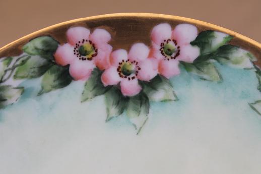 R S Germany antique hand-painted porcelain lemon server, china plate with handle