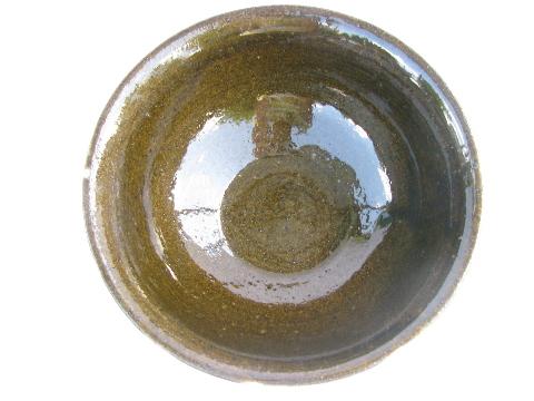 Robinson - Ransbottom vintage Roseville pottery pudding mold bowl w/ drip glaze