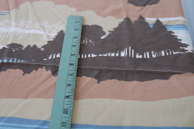 Rocky Mountain High vintage bed sheet, retro print fabric mountains are calling wilderness