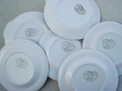 Royal Currier & Ives blue and white china dinner plates and platters