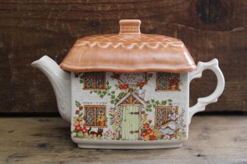 Sadler England vintage Ye Olde Ivy Cottage English cottageware china teapot
