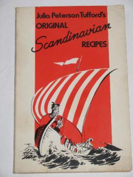 Scandinavian Recipes, vintage cookbook, Swedish & Norwegian food w/ Viking cover