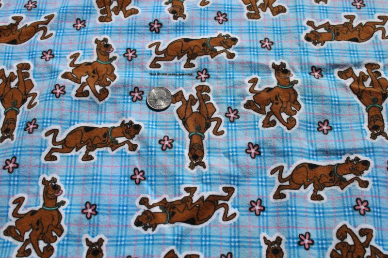 Scooby-doo print cotton flannel fabric, fun cartoon sewing crafts material