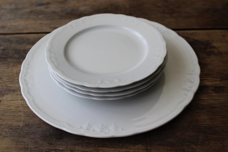 Seltmann Weiden Bavaria Julia embossed white china dessert plates & cake tray set