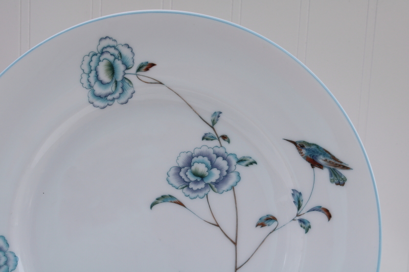 Spring Breeze floral w/ bird Capitol Ireland dinner plates, vintage china dinnerware, Noritake