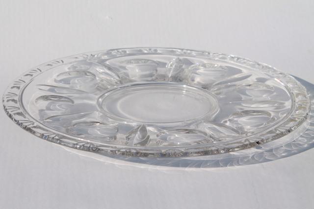Sterling crystal glass torte plate, low cake stand w/ center foot, wedding cake plate