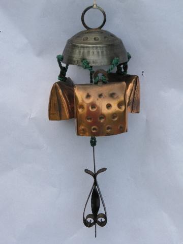 Swiss alpine cow / goat bell door chime, vintage wind chimes bells