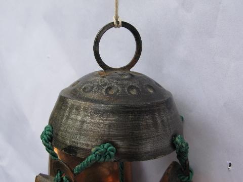 Swiss alpine cow / goat bell door chime, vintage wind chimes bells