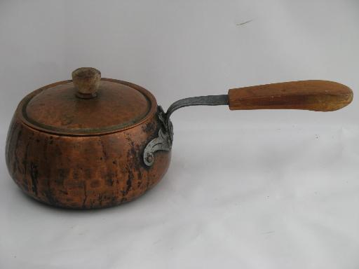 Swiss made Stockli Nestal copper fondue pot, chafing dish stand w/ burner