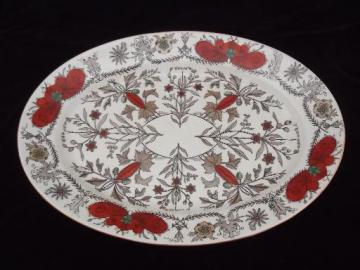 T & R Boote Lahore antique painted transferware china, huge platter