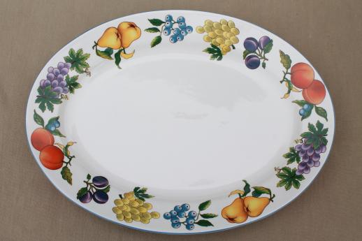 Tabletops Unlimited Essence fruit pottery platter & covered butter dish