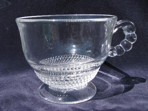 Teardrop pattern vintage Duncan and Miller elegant glass footed cups