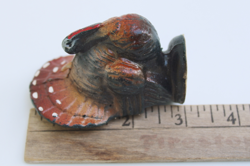 Thanksgiving turkey Gurley candle, 15 cents price dime store vintage holiday decor, figural wax candle