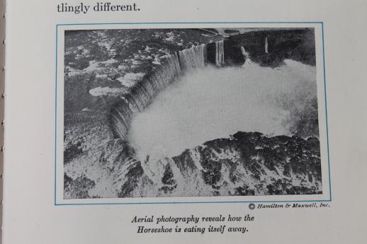 The Lengthening of Niagara Falls, early photos aerial views of the falls, electric power plant
