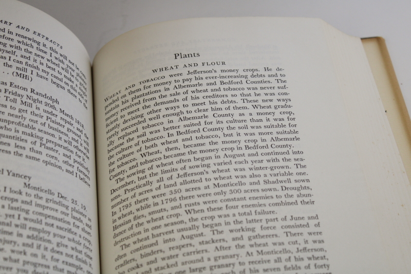 Thomas Jeffersons Farm Book facsimile w/ footnotes, Jeffersons letters on crops, farming