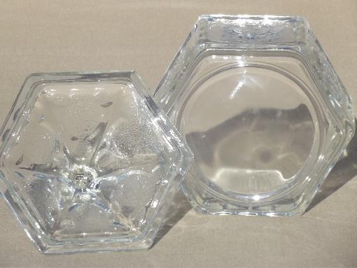 Tiara Colonial star & eagle pattern crystal clear glass box or candy dish