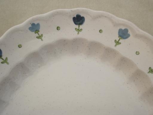 True Blue vintage Metlox Vernon Ware platter, tulip flower border