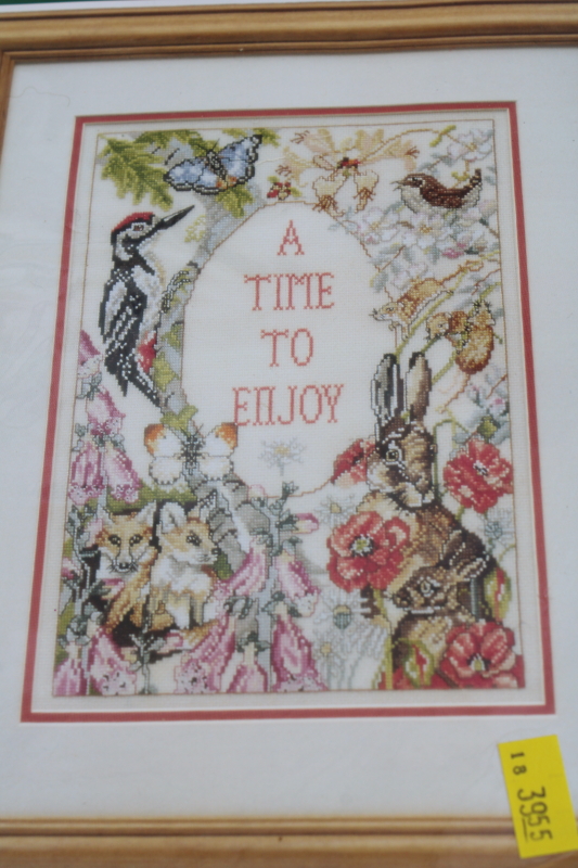 UK needlework kit counted cross stitch w/ floss  chart, woodland animals A Time To Enjoy
