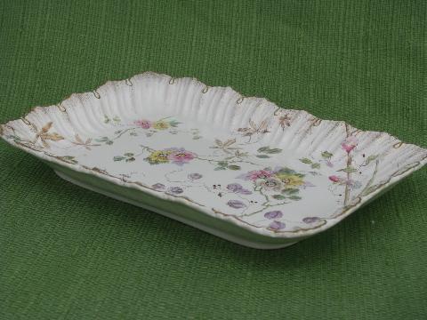 Victorian antique Melhen / Royal Bonn - Germany handpainted china tray