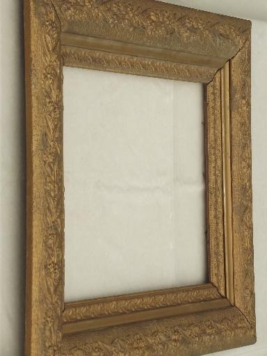 Victorian gold wood picture frame, large antique photo portrait frame