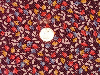 Vintage 1930's floral print rayon fabric