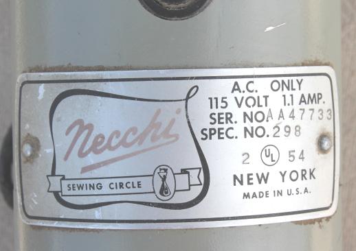 Vintage Necchi sewing machine motor, replacement sewing machine part fits Necchi BU Mira