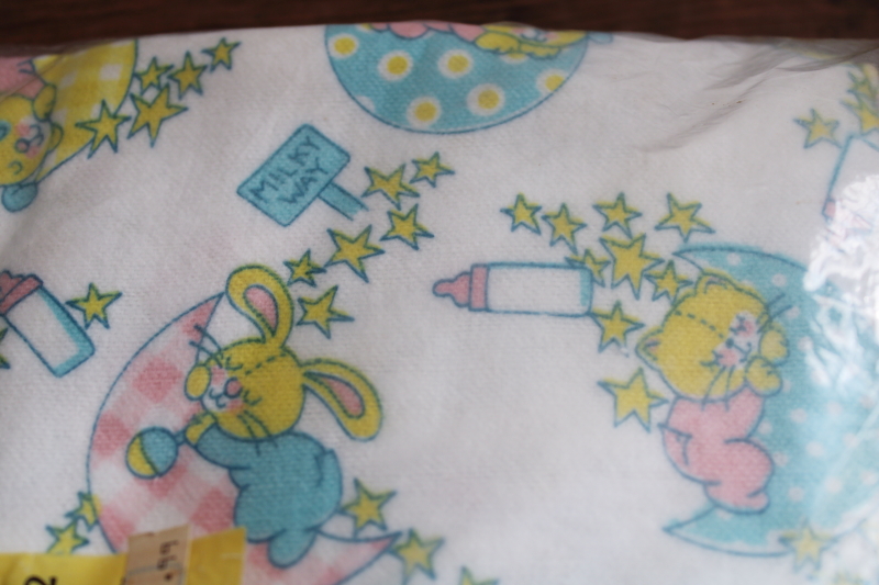 Vintage Sears new in package baby receiving blankets Milky Way print cotton blend