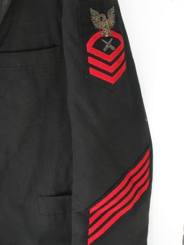 WWII vintage Chief Gunner's Mate uniform coat, bullion eagle patch