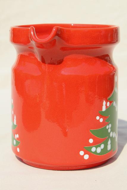 Waechtersbach Christmas tree red & green pitcher, vintage holiday serveware