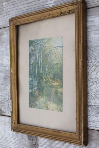 Wallace Nutting vintage photo prints in antique gold wood picture frames