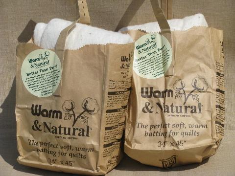 Warm and Natural unbleached cotton batting for quilts, crafts, ornaments