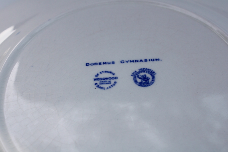Washington  Lee University Doremus Gymnasium vintage Wedgwood plate blue  white china