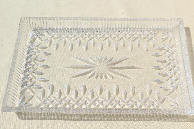 Waterford crystal Lismore pattern sandwich serving tray or vanity table tray