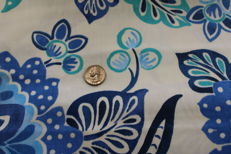 Waverly Modern Essentials cotton fabric tilt  twirl blueberry blue ming style floral