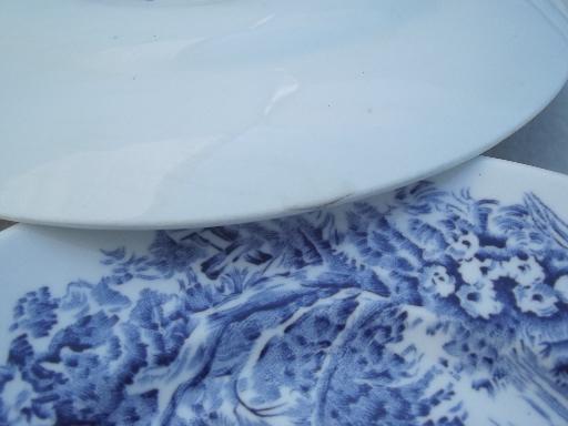 Wedgwood Countryside blue & white china bread & butter plates, set of 6 
