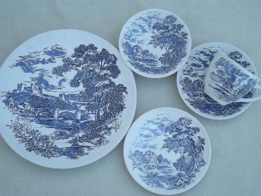 Wedgwood Countryside blue & white china, plates, bowls, cups and saucers
