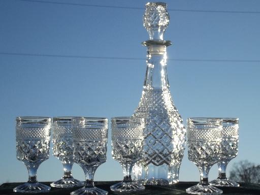 Wexford Anchor Hocking glass decanter bottle and claret wine glasses set
