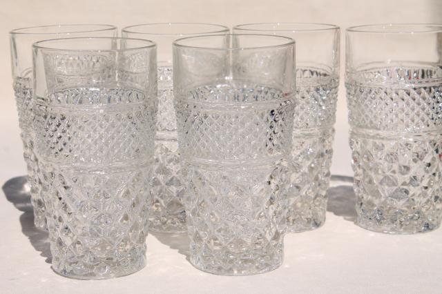 Wexford waffle Anchor Hocking crystal clear glass lemonade set pitcher & tumblers
